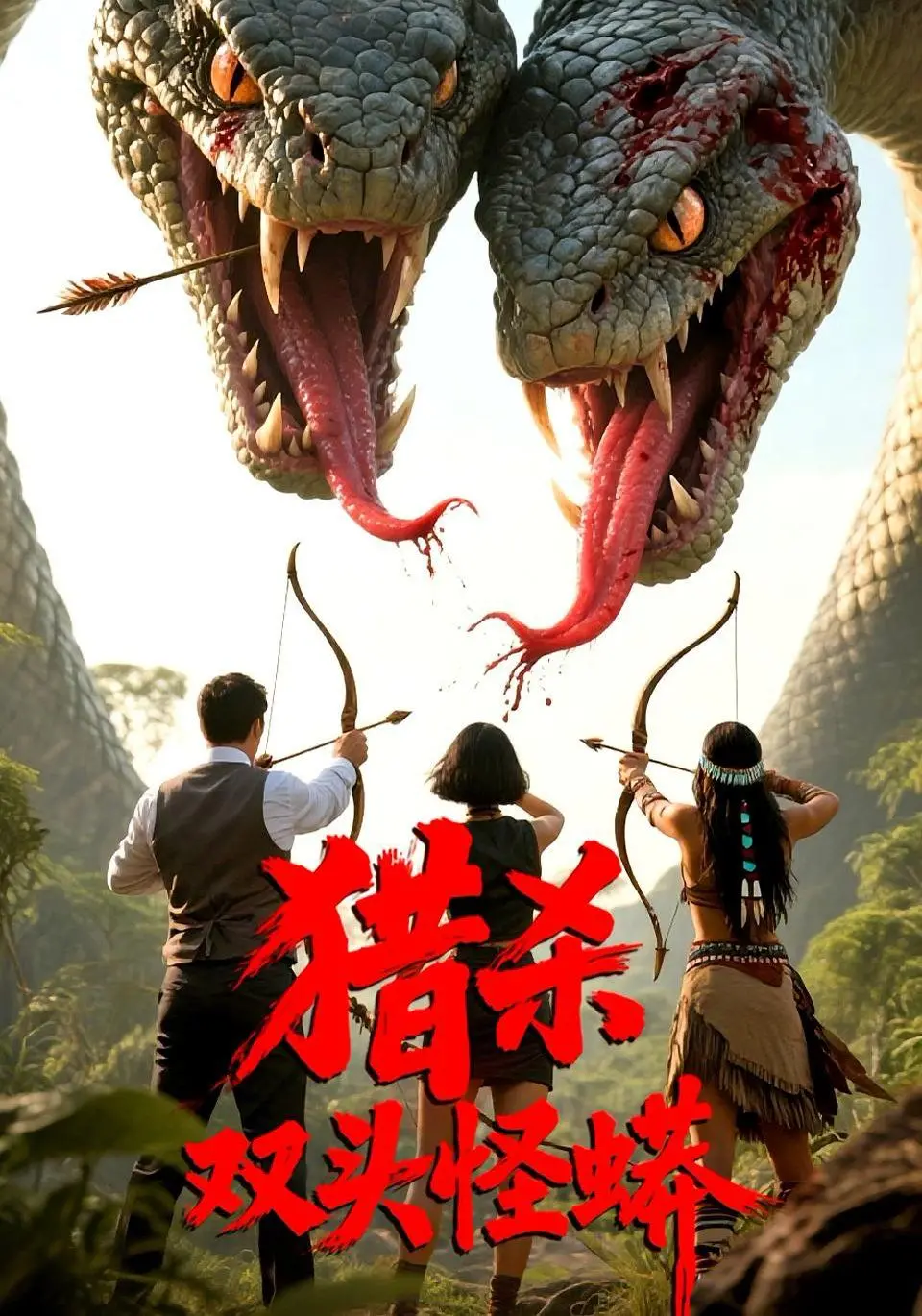 《猎杀双头怪蟒》：惊悚来袭！深入原始丛林，揭秘巨蟒的致命威胁与生存法则